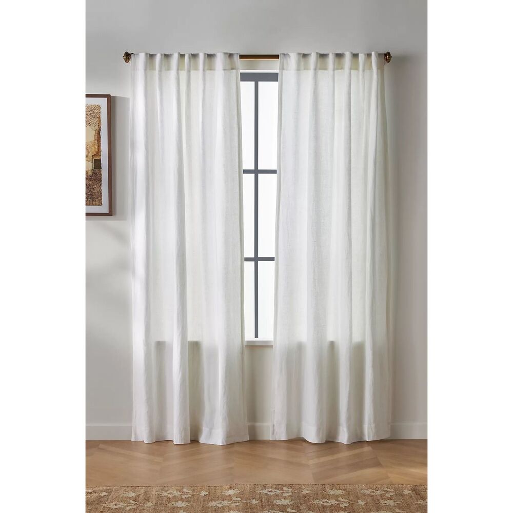 New Anthropologie Relaxed Linen Curtain size 96” x 50”